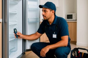 técnico realizando Reparación de Refrigeradoras en Surco